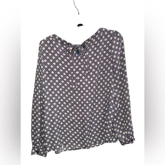 Ann Taylor LOFT Black White and Tan Patterned Long Sleeve Blouse Size Small - Picture 2 of 6